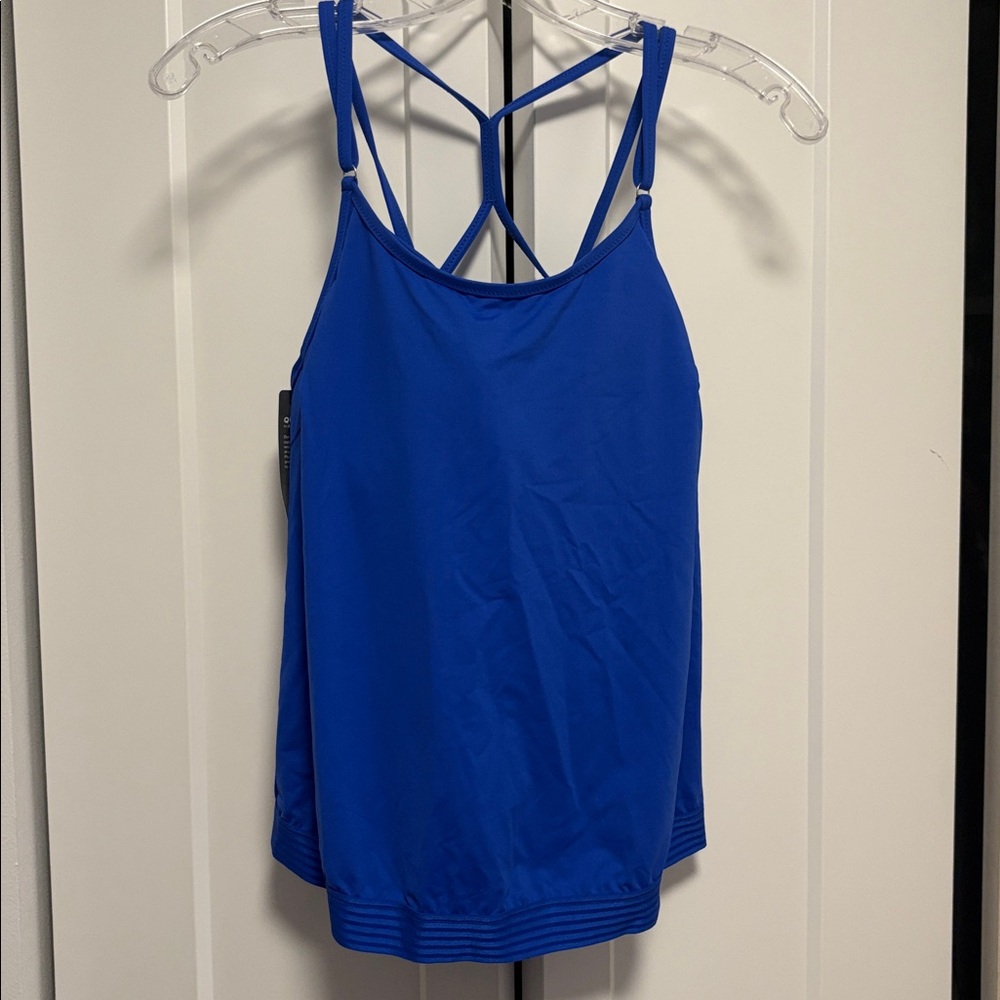 NEW [Athleta] Cross Back Adjustable Swim Tankini Top in Yacht Blue Women’s 34B/C - Picture 5 of 12